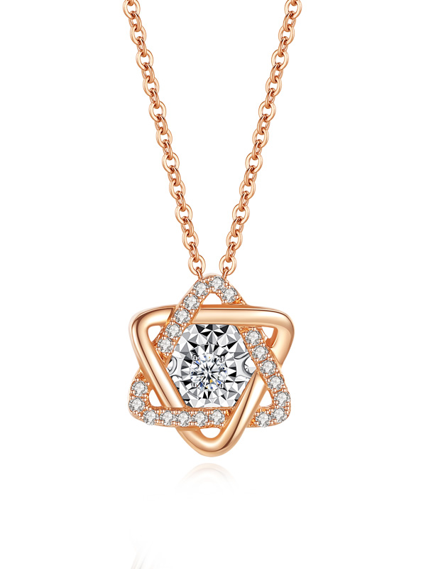 钻石星运六芒星项链